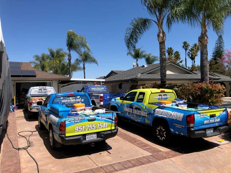 Clean residential pool maintained by Aquatic Solutions Pool Service